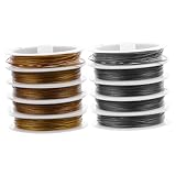 Aplicaciones versátiles: para elaborar pulseras, collares y otras piezas de joyería, este alambre es adecuado para joyeros profesionales para entusiastas del bricolaje, alambre para elaboración de joyería, alambre para elaboración de joyería