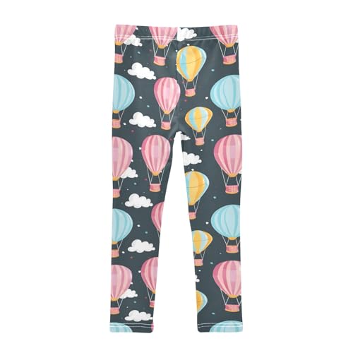 Colorful Air Balloon in The Sky Girls Leggings Athletic Pants Tights Stretch Bottom2