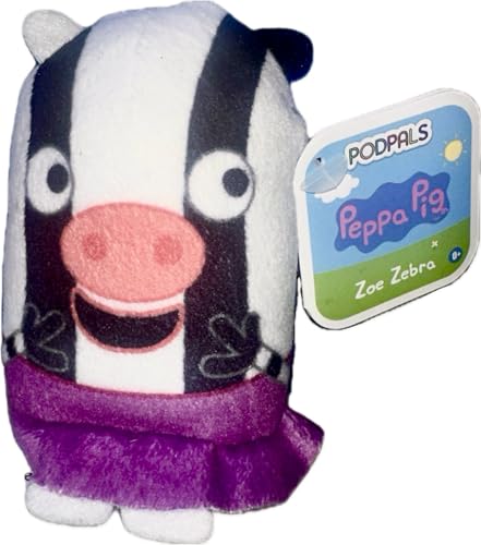 Just Play PodPals - Peppa Pigs Zoe Zebra Mini peluche (4 pulgadas) - Colecciónalos todos