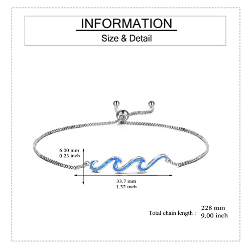 YFN Wave Bracelet 925 Sterling Silver Wave Bracelet Ocean Jewelry Beach Gifts For Women Gifts4