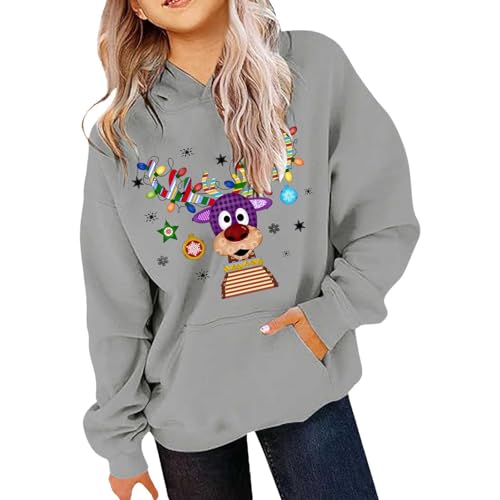 Sweat à capuche renne de Noël avec lumière, le cadeau idéal pour les fêtes - 2
