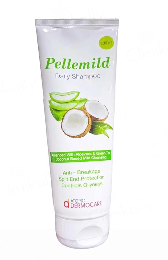Pellemild Daily Shampoo with Aloe Vera, Green Tea and Coconut, Anti-Breakage and Split End Protection, 200 ml-image-45