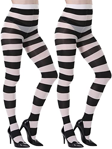 MANZI Horizontal Striped Tights for Women Pack of 2