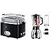 Russell Hobbs Toaster Retro schwarz, Retro Countdown-Anzeige, inkl. Brötchenaufsatz, 1300W, Vintage 21681-56 & Standmixer Glas Steel 2-in-1, inkl. To-Go-Becher & Deckel, 1.5l Glasbehälter