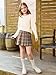 Haloumoning Girls Fall Sweater Kids Fashion Long Sleeve Ribbed Knit Split Pullover Tops 5-14Y Cream White