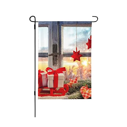 Trädgårdsflagga God Jul Bilder Tryck Banner Utomhus Accessoarer 71 x 102 cm Flaggor Personlig Anpassning Dubbelsidig