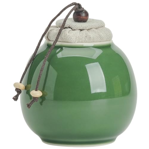 Contenitori Per Tè Sfuso Ermetici Barattolo rotondo piccolo in smalto Celadon Barattolo for tè sfuso Barattolo for tè sfuso cinese Celadon Piccolo contenitore for tè sigillato Contenitori Per Alimenti
