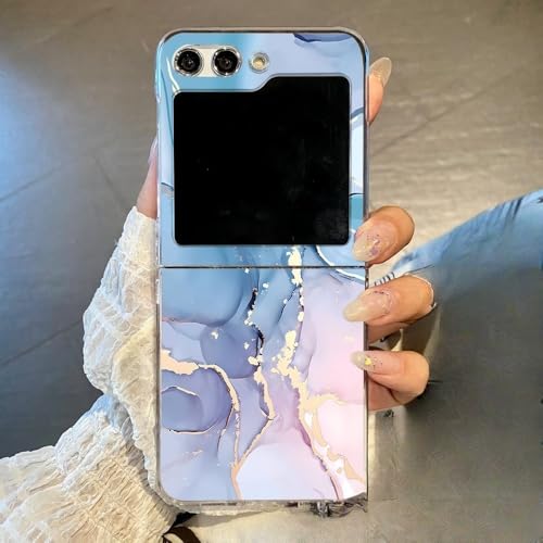 Coque Samsung Z Flip 5 anti-rayure rigide transparente marbre