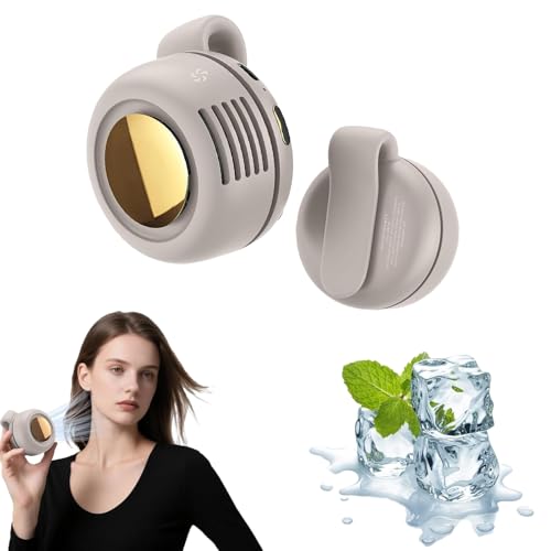Portable Silent Mini Bladeless Fan Clip On Mini Clip on Fan for Shirt & Waist Portable Small Whirlwind Bladeless Fans Suitable for Outdoor & Travel & Office Travel Accessories (White)