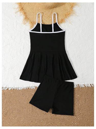 SHENHE Girl's Swim Dress Flower Cut Out Swimsuit Ruffle Tankini Bathing Suit with Shorts3