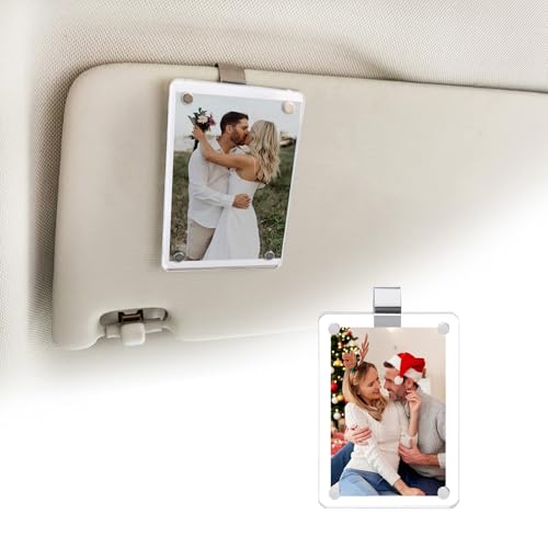Gift for Boyfriend Husband Girlfriend Car Decorations Interior Picture Holder, Car Visor Photo Clip...