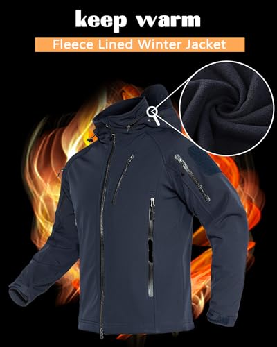 TACVASEN Herren Übergangsjacke Softshell Jacke Outdoor Winddicht Arbeitsjacke Winter Funktions-Fahrradjacke (L, Armeegrün)
