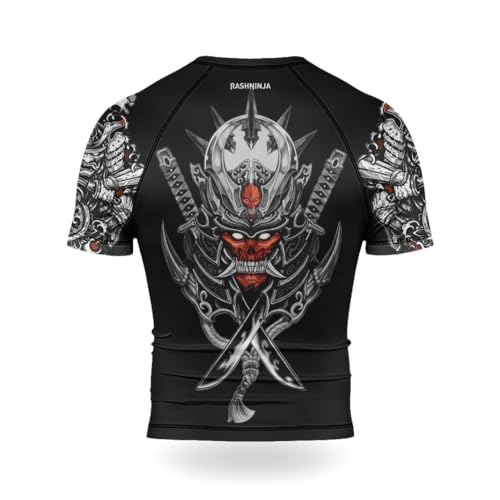 Samurai Men’s MMA Rash Guard Short Sleeve 3D Printed Base Layer Compression Shirt for BJJ Grappling Jiu Jitsu3
