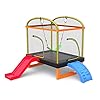 LANGXUN 6.5 Ft 4-in-1 Rectangle Trampoline for Kids, with Climb, Slide, Swing, Multi-Functional Indoor Outdoor Toddler…