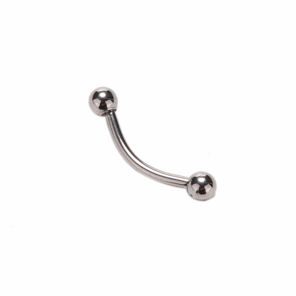 Wellpoint Unisex Silver Metal Stainless Steel Curved Barbell Titanium Helix Rook Lip Ring Bar Earrings