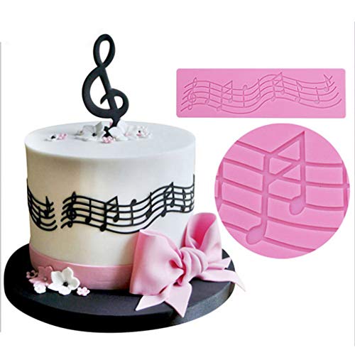 Molde de silicona para fondant con notas musicales miniatura 4