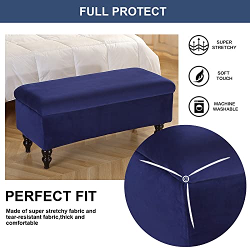 Image of FUANGUI Ottoman Cover Stretch Storage Ottoman Bench Slipcover Printed Folding Storage Bench Ottoman Cover Footrest Stool Slipcover Footstool Protector Cover with Elastic Bottom
