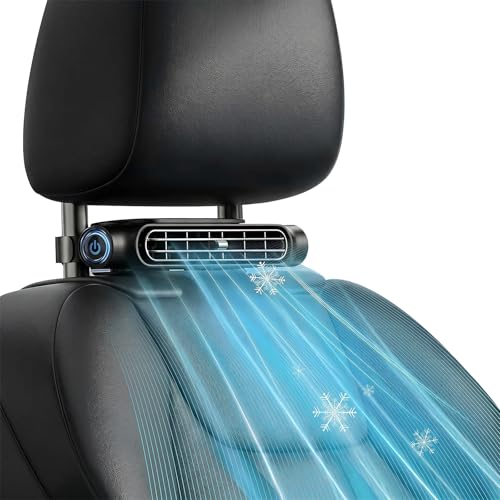 Image of Car Seat Fan, Car Fans for Backseat for Kids, Mini Portable Battery Operated Back Seat Baby Quiet Headrest Neck Cooling Fan with 3 Adjustable Wind Speeds for All Cars Vehicle Jeep Van Rv Truck(BLACK)