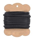 Mandala Crafts Flat Cowhide Genuine Leather String Cord Lace, Rawhide Strip for Jewelry Making, Clothing, Shoelaces, Baseball Gloves, and Saddles (2mm,8.75 Yards, Black)