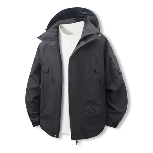 Hoodie Jacket Men Oversized Hooded Neck Fashion Sweatshirts Sports Coats with Multi Pockets Casual Streetwear Trendy