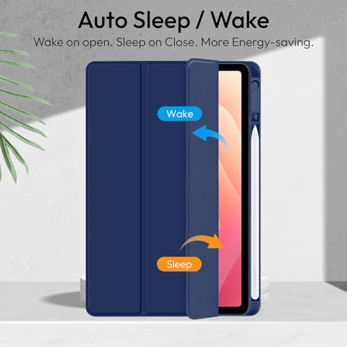 Image of Robustrion Cover Case for Samsung Galaxy Tab S11 11 inch Cover with [S-Pen Holder], Hybrid Flip Cover Case for Samsung S11 Tablet 11 inch with Transparent Back [Auto Sleep Wake] - Navy