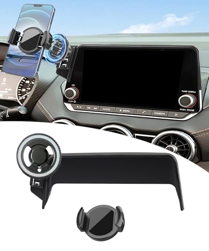 MioBanbo Magnetic Car Phone Mount for 2021-2026 Nissan Rogue / 2019-2025 Altima / 2020-2025 Sentra, for MagSafe Strong Magnets Cell Phone Holder 8-Inch Touch Screen Cradles,with portable phone gripper