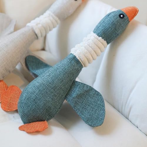 Efymosce 2 Stück Hundespielzeug Unzerstörbar,Anti Stress Ente für Hunde,Spielzeug Hund,Unzerstörbares Hundespielzeug,Welpenspielzeug,Dog Toys,Kuscheltier Gans für Aggressive Kauer