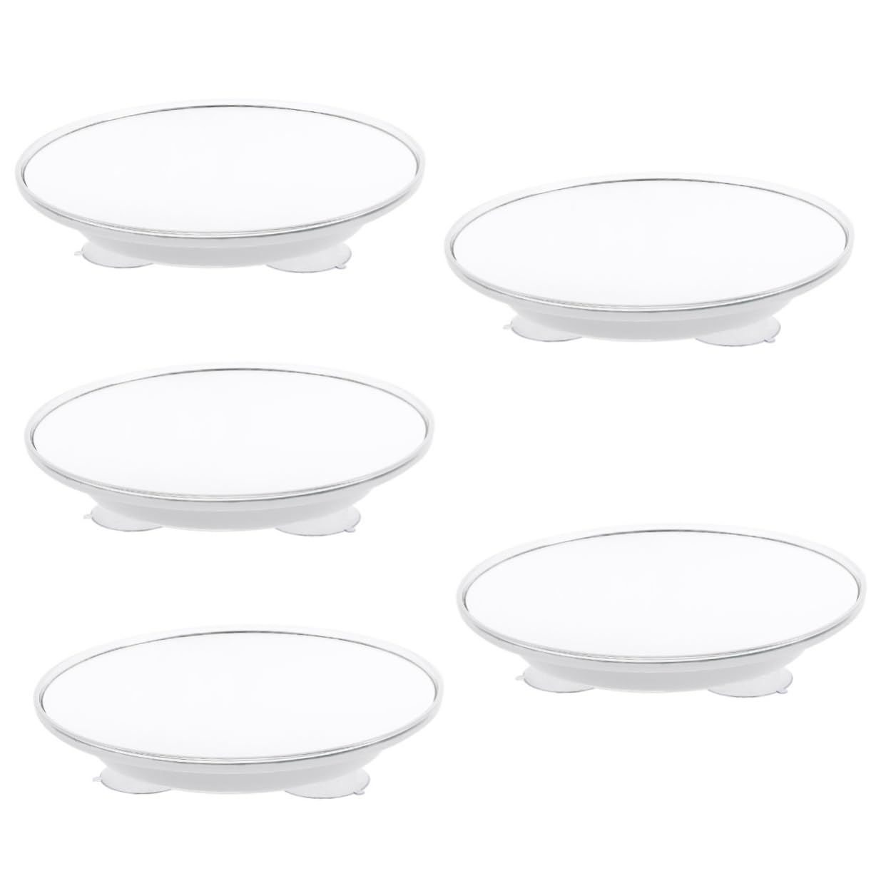 SHERCHPRY 5 Piezas Espejo de vanidad con Ventosa Aumento del Espejo del baño aumentador Lupa para de Maquillaje montado en la Pared de Maquillaje de baño de Plata