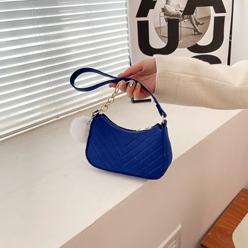 Women Felt Underarm Bag Vintage Solid Color Ladies Handbags Fashion Girls Small Shoulder Bags with4