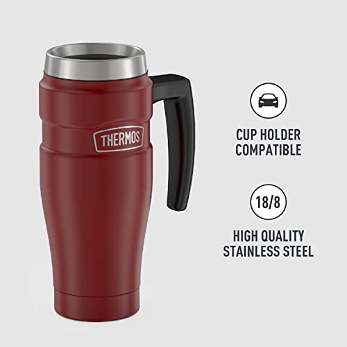 Taza de viaje THERMOS Stainless King rojo rústico, 16 oz aislada