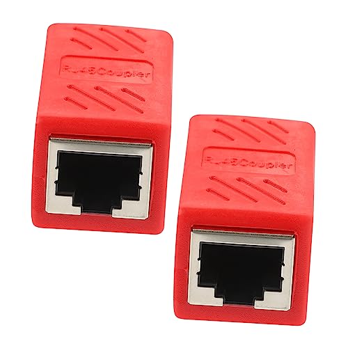 MERRYHAPY 2pcs Ethernet Female to Female Connector Compatible Network Cables Easy Installation Stable Transmission Reduces Crosstalk for Streaming Downloads