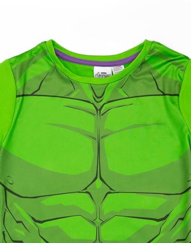 Marvel Hulk Boys Pajama Set | Kids Green & Purple T-Shirt & Shorts PJs Loungewear | Superhero Suit Pajama Nightwear Gift Set4