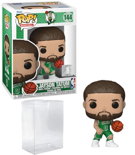 Jayson Tatum #144 21-22 City Edition Funko POP! Basketball Boston Celtics Figurine Bundle with HOFSM Protector Case