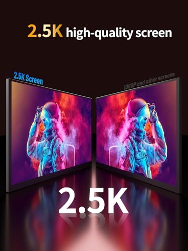 Image of 24.5 inch 2.5K Portable Monitor 160Hz QHD Gaming Monitor 100% sRGB IPS Large Screen, USB-C HDMI External Second Screen with Kickstand, Travel Monitor for Laptop, PC, Phone, VESA Mountable