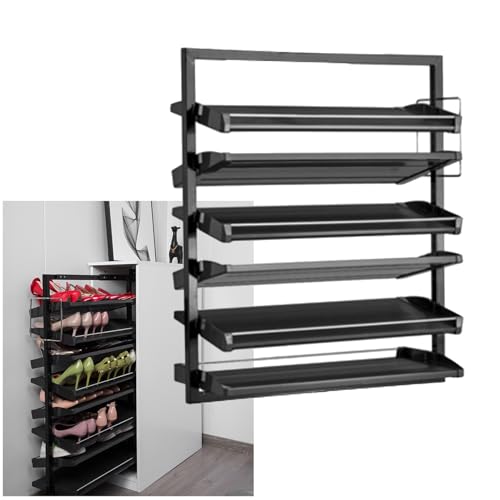 Étagère à chaussures coulissante avec niveau vertical réglable pour armoire