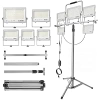 NAFAHITI Portable 31000-Lumen 5 Head LED Work Light with Tripod Stand & 19.7ft Power Cord