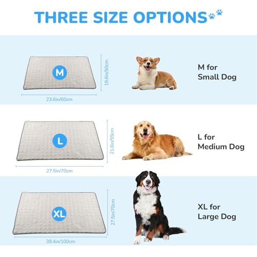 Cooling Mat for Dogs and Cats, Self-Cooling Mats for Pets, Dog Cool Pad Cooling Blanket Indoor and Outdoor Pet Mats for Cats (Brown, Medium)