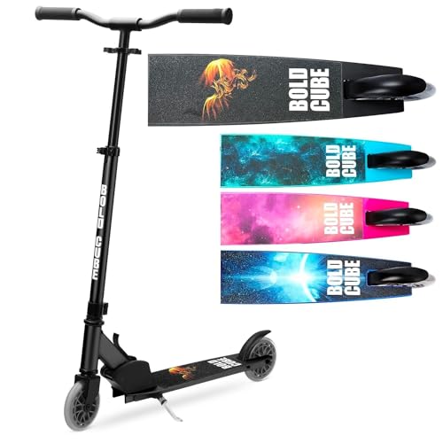 BOLDCUBE Deluxe 2 Wheel Scooter for Kids Ages 6-14 Years - Foldable 2 Wheel Scooters for Kids Ages 8-12 for Teenager Boys Girls - Height Adjustable Kick Scooter Kids 4-7 + Years Old