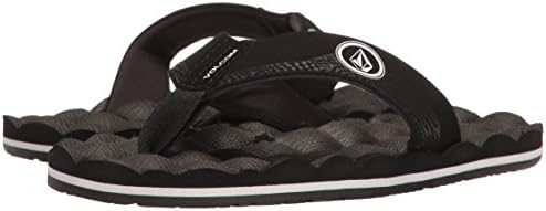 Volcom Boy's Recliner Youth Flip Flop Sandal, Black White, 1 Big Kid | Image 6