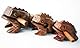 Guiro Percussion Musikinstrumente Holz 3-teilig 3er Set Naturholz Güiro Frosch 10-8-5cm