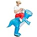 Inflatable Rider Costume Riding Me Fancy Dress Funny Dinosaur Unicorn Funny Suit Mount Kids Adult (Child(90-140CM), Blue)