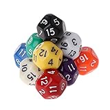 5Pcs Polyhedral Dice for Dungeons and Dragons 16 Sided Dice Set Polyhedral Dice with Other Table Games with Random Multi Colored Assortment Playing Dice and Accessories Role Playing Dice