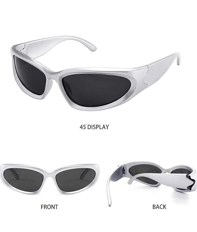 Image of Roshfort Sports Non Polorized Sunglasses UV Protection Sunglass for Men & Women Cycling Running Driving Fishing Multi Shade Glasses ITALIC (Size -Medium)