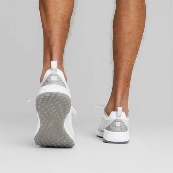 Image of Puma Men's Fusion Pro Golf Shoes, 23 Fall Winter Color Puma White /Puma Silver /Flat Light Grey (377041) (05), 8.5