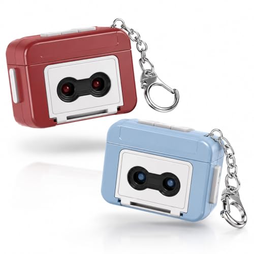 Image of Minico Mini Audio Recorder Retro Keychain | Retro Sound Recording Keychain | Cassette Tape Keychain Retro Style,Cute Portable Audio Recording Device Key Chain for Bag (Random Color) (Pack of 1)