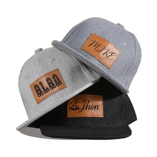 Custom Infant Hat, Personalized Toddler Hat, Custom Toddler Hat, Custom Leather Patch Hat, Patch Hats for Men, Kids Baseball Hat, Dad and Son Matching Hats, Youth Adult Hat Black