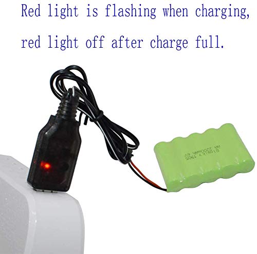 Blomiky 2 Pack 6.0V 2200Mah Nimh Rechargerable Battery With Sm-2P Black 2 Pin Plug And Usb Charger Cable Fit For Rc Car Vehicles Trucks 6V Nimh 2 #TOP2