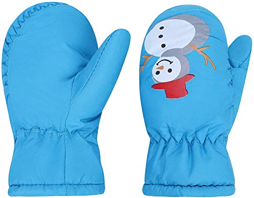 Crayoasis Kids Toddler Ski Gloves Waterproof Winter Warm Mittens Snow Ski Gloves Cute Cartoon Thermal Gloves Girls Boys Gloves Outdoor Hiking Cycling Skating Skiing Gloves for Kids 1-4 Years