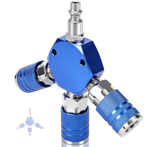 1/4 NPT 3-Way Hex Air Hose Splitter Quick Connect Air Fitting