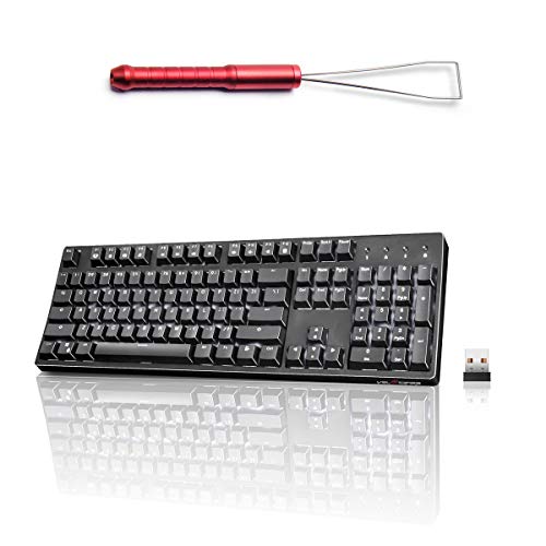 VELOCIFIRE VM02WS Mechanical Keyboard wih Red 3 in 1 Keycap Puller